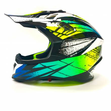 Мотошлем FS-610 Fiber WYLS (Glossy black green, M)