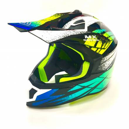 Мотошлем FS-610 Fiber WYLS (Glossy black green, M)