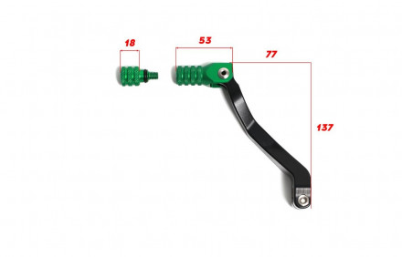 Рычаг переключения передач OTOM CNC ZS 177 nc Avantis Enduro 250Pro/ Kayo K6/ GR7 250 4t Pro зеленый