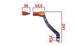 Рычаг переключения передач OTOM ZS 177 nc CNC Avantis Enduro 250Pro/ Kayo K6/ GR7 250 4t Pro оранжевый