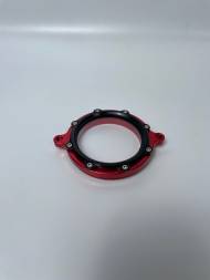 Крышка ГБЦ левая (звезды ГРМ) прозрачная OTOM (красный, только для CB250-F/PR250)