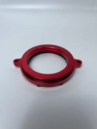 Крышка ГБЦ левая (звезды ГРМ) прозрачная OTOM (красный, только для CB250-F/PR250)